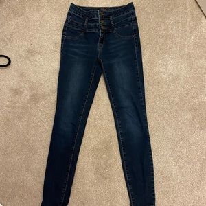High rise dark wash refuge jeans